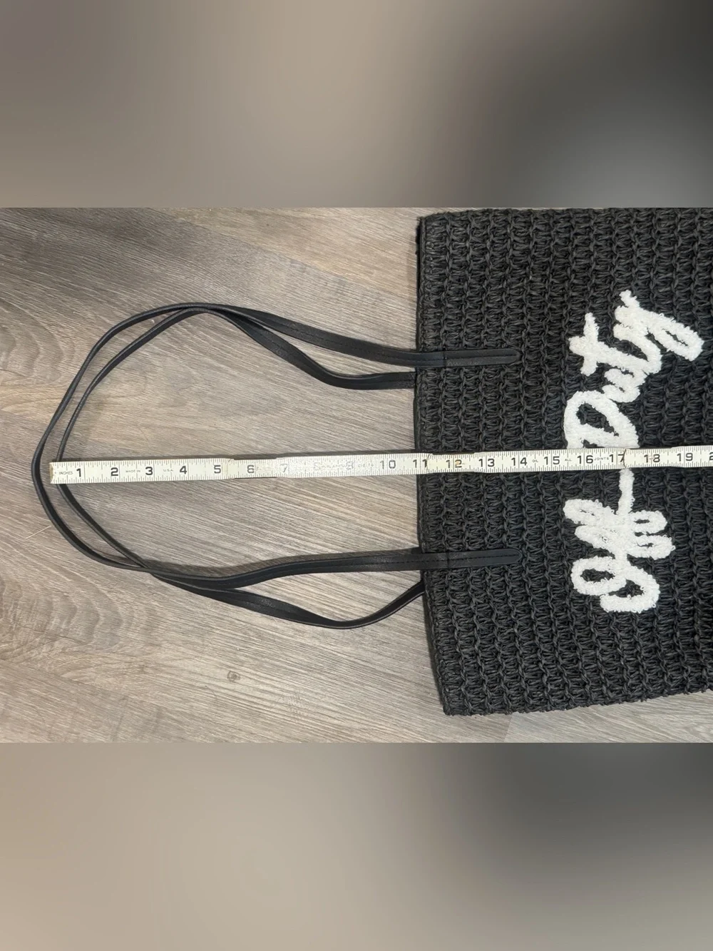 Black Crochet Tote with White 